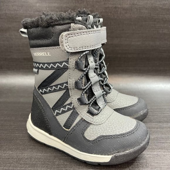 Merrell Snow Crush 2.0 Waterproof Boots Youth Toddler Kids Size 6 Black Shoes - Picture 2 of 10